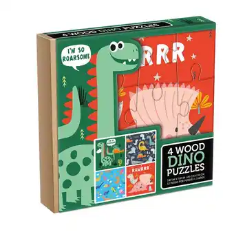 Tottus 4 en 1 rompecabezas de madera dinosaurio oferta