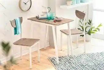 Tottus Juego de comedor bali 2 sillas blanco oferta
