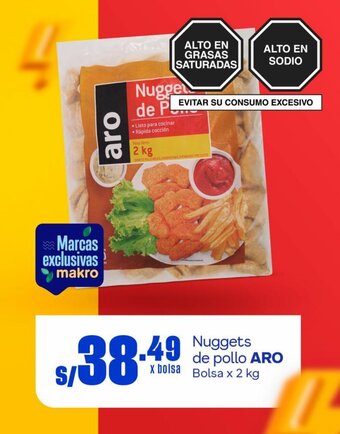 Makro Nuggets de pollo ARO x bolsa Bolsa x 2 kg oferta