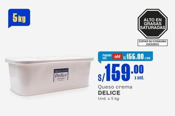 Makro Queso crema DELICE Und. x 5 kg oferta