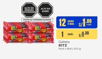Makro Galleta RITZ pack x 58.6 / 52.5 g oferta