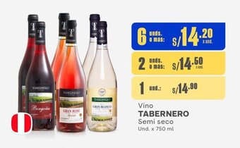 Makro Vino TABERNERO Semi seco Und. x 750 ml oferta