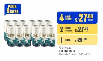 Makro Cerveza CHACCU Pack de 6 latas x 355 ml c/u oferta