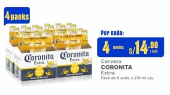 Makro Cerveza CORONITA Extra Pack de 6 unds. x 210 ml x 4 packs oferta