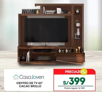 Tottus Casa Joven CENTRO DE TV 65" CACAO BRILLO oferta