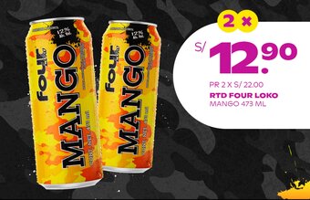 Tambo RTD FOUR LOKO MANGO 473 ML x 2 oferta