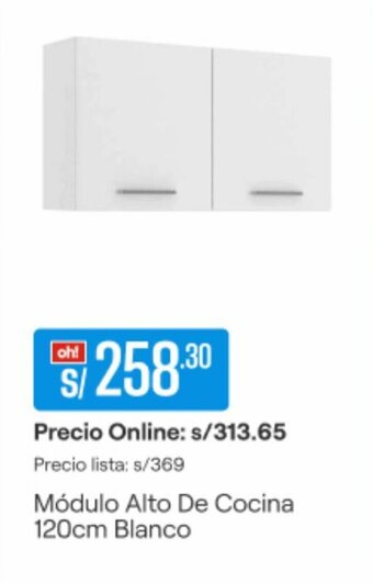 Promart Módulo Alto De Cocina 120cm Blanco oferta