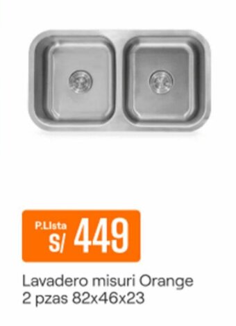Promart Lavadero misuri Orange 2 pzas 82x46x23 oferta