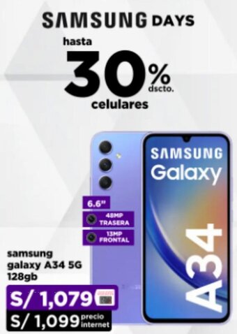 Ripley samsung galaxy A34 5G 128gb oferta