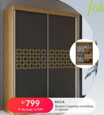 Falabella MICA Ropero 2 puertas corredizas, 2 cajones oferta