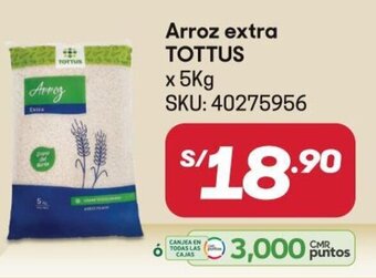 Hiperbodega Precio Uno TOTTUS Arroz extra x 5kg oferta