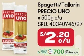 Hiperbodega Precio Uno PRECIO UNO Spagetti/Tallarín x 500g oferta