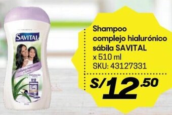 Hiperbodega Precio Uno SAVITAL Shampoo complejo hialurónico sábila x 510 ml oferta