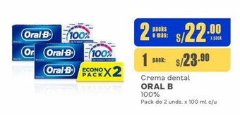 Makro Crema dental ORAL-B Pack de 2 unds. x 100 ml c/u oferta