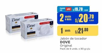 Makro Jabón de tocador DOVE Original Pack de 6 unds. x 90 g c/u oferta