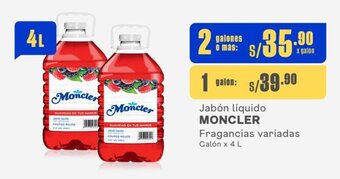 Makro Jabón líquido MONCLER Fragancias variadas Galón x 4 L oferta