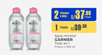 Makro Agua micelar GARNIER Todo en 1 Frasco x 400 ml oferta