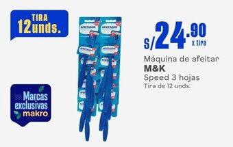 Makro Máquina de afeitar M&K Speed 3 hojas Tira de 12 unds. oferta