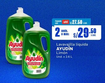Makro Lavavajilla líquida AYUDİN Limón Und. x 2.6 L x 2 unds. oferta