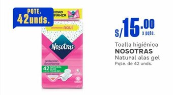 Makro Toalla higiénica NOSOTRAS Natural alas gel Pqte. de 42 unds. oferta
