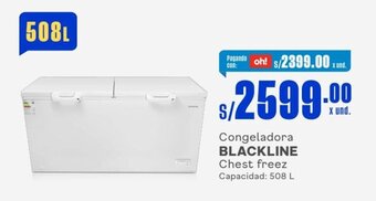 Makro Congeladora BLACKLINE Chest freez Capacidad: 508 L oferta