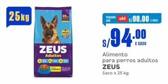 Makro Alimento para perros adultos ZEUS Saco x 25 kg oferta