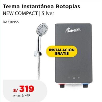 La Curacao Terma Instantánea Rotoplas NEW COMPACT | Silver oferta