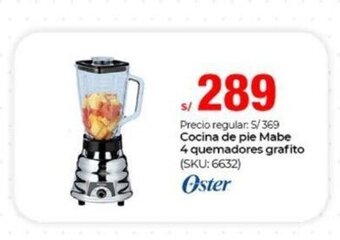 Metro Cocina de pie Mabe 4 quemadores grafito Oster oferta
