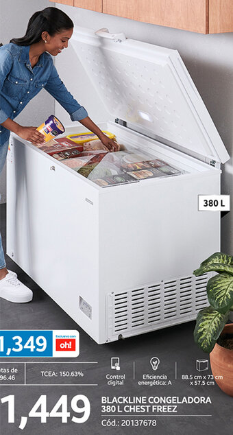 Plaza Vea BLACKLINE CONGELADORA 380 L CHEST FREEZ oferta