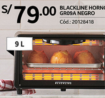 Plaza Vea BLACKLINE HORNO GR09A NEGRO oferta
