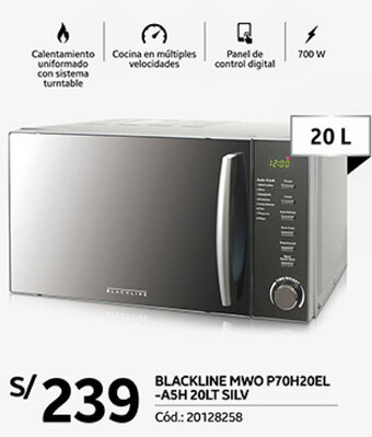 Plaza Vea BLACKLINE MWO P70H20EL -ASH 20LT SILV oferta