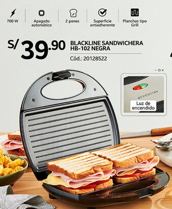 Plaza Vea BLACKLINE SANDWICHERA HB 102 NEGRA oferta