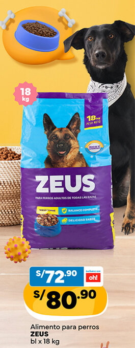 Plaza Vea Alimento para perros ZEUS bl x 18 kg oferta