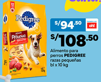 Plaza Vea PEDIGREE Alimento para perros razas pequeñas bl x 10 kg oferta