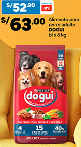 Plaza Vea DOGUI Alimento para perro adulto bl x 8 kg oferta