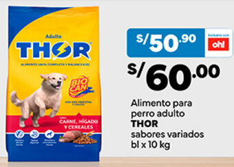 Plaza Vea THOR Alimento para perro adulto sabores variados bl x 10 kg oferta