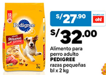 Plaza Vea PEDIGREE Alimento para perro adulto razas pequeñas bl x 2 kg oferta