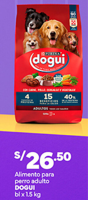 Plaza Vea DOGUI Alimento para perro adulto bl x 1.5 kg oferta