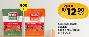 Plaza Vea BARF BELL'S Alimento pollo/res/pavo bl x 800 g oferta