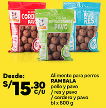 Plaza Vea RAMBALA Alimento para perros bl x 800g oferta