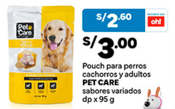 Plaza Vea PET CARE Pouch para perros cachorros y adultos sabores variados dp x 95 g oferta