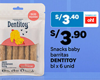 Plaza Vea DENTITOY Snacks baby barritas bl x 6 unid oferta