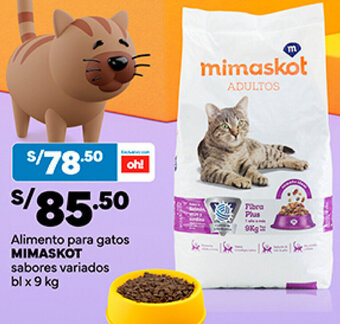 Plaza Vea MIMASKOT Alimento para gatos sabores variados bl x 9 kg oferta