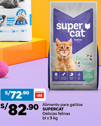Plaza Vea SUPERCAT Alimento para gatitos Delicias felinas bl x 9 kg oferta