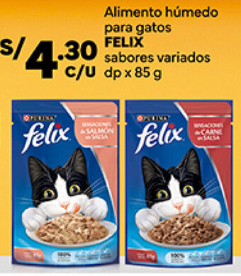 Plaza Vea FELIX Alimento húmedo para gatoss/ sabores variados C/U dp x 85 g oferta