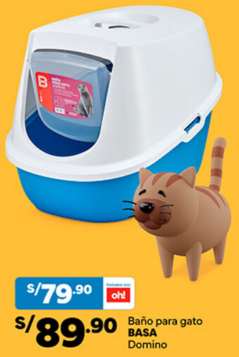 Plaza Vea BASA Baño para gato Domino oferta