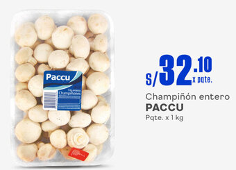 Plaza Vea PACCU Champiñón entero Pqte. x 1 kg oferta