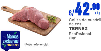 Plaza Vea TERNEZ Colita de cuadril de res Profesional oferta