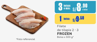 Plaza Vea FROZEN Filete de tilapia 2-3 Bolsa x 500 g oferta