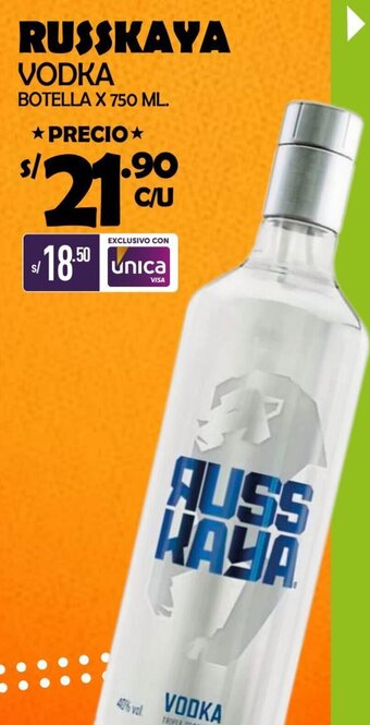 Vega RUSSKAYA VODKA BOTELLA X 750 ML oferta